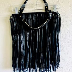 Vegan Leather Fringe Purse